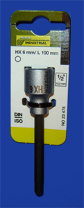 Foto 23475 1/2 Zoll Inbuseinsatz Innensechskanteinsatz 6mm 100mm lang Proxxon