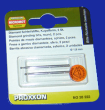 Foto 28222 Diamant-Schleifstift Kugel 1,8mm 2 Stück Proxxon