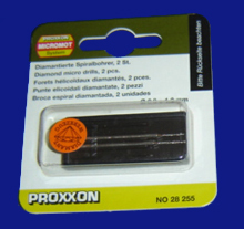 Foto 28255 Diamant-Spiralbohrer je 1 St&uuml;ck 0,8mm und 1,2mm Proxxon