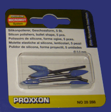Foto 28288 Silikon-Polierer Geschossform 5 Stück Proxxon