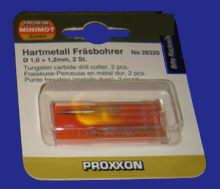 Foto 28321 Hartmetall-Fräsbohrer je 1 Stück 0,6mm und 0,8mm Proxxon
