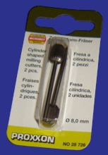 Foto 28726 Zylinderfr&auml;ser aus Wofram-Vanadiumstahl d=8mm 2 St&uuml;ck Proxxon