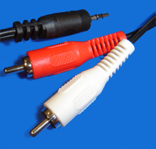 Foto Kabel 2 x Cinch Stecker auf 1 x Klinke Stecker 3,5mm 1,5m