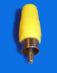 Foto Cinchstecker Plastik gelb Schraubh&uuml;lse