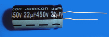 Elektrolyt - Kondensator radial 22 µF 450V