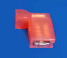 Foto Flachstecker 4,8 mm rot voll isoliert Winkel