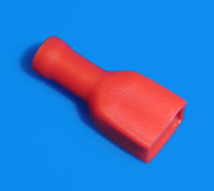 Foto Flachsteckhülse 6,3mm rot isoliert