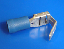 Foto Quetschkabel-Flachsteckhülse mit Abzweig Breite 6,3mm blau