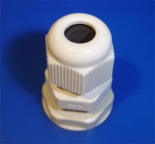 Foto Kabelverschraubung PG9 grau mit Gegenmutter